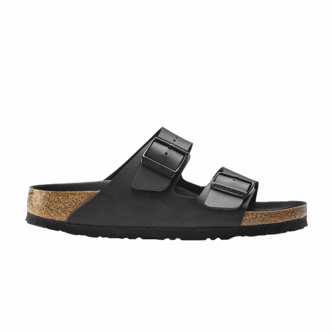 Birkenstock Arizona Birko Flor Black Black Foot Bed