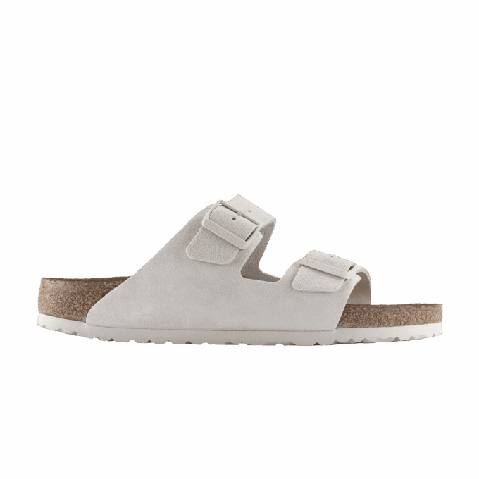 Birkenstock Arizona Soft Footbed Suede Antique White