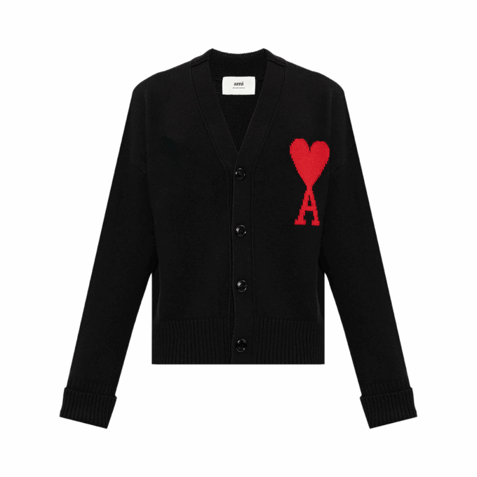Ami De Coeur Cardigan 'Black/Red'