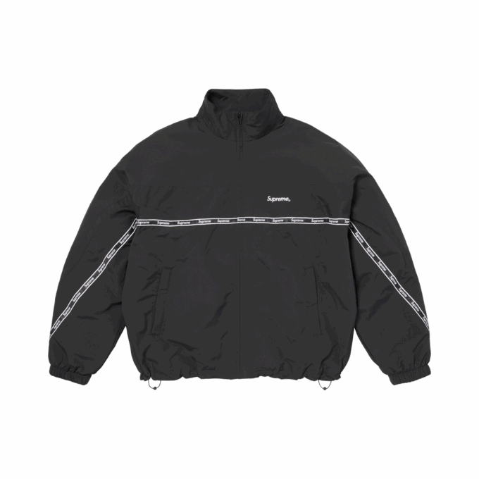 Supreme Logo Taping Track Jacket 'Black'
